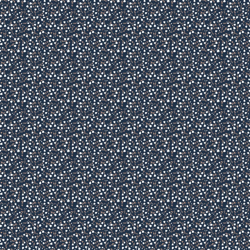Blooming Tales CORDUROY - Tulips in Navy - Bernadett Urbanovics - FIGO (Northcott) (Pre-order: Jun 2027)