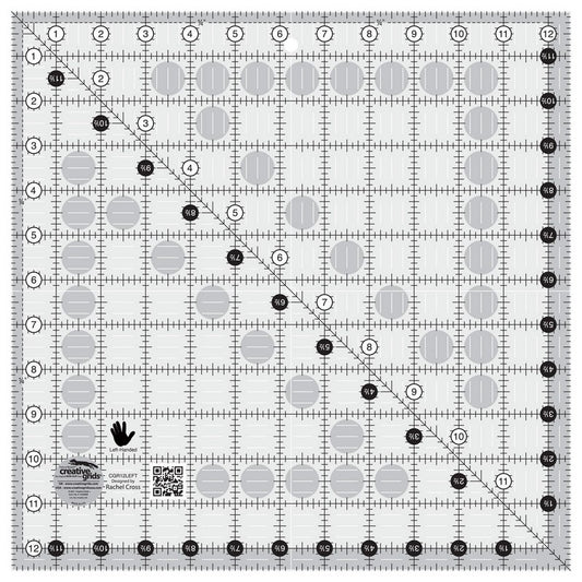 Creative Grids - Left Handed 12.5 in Square Quilt Ruler (Pre-order: Jun 2024)