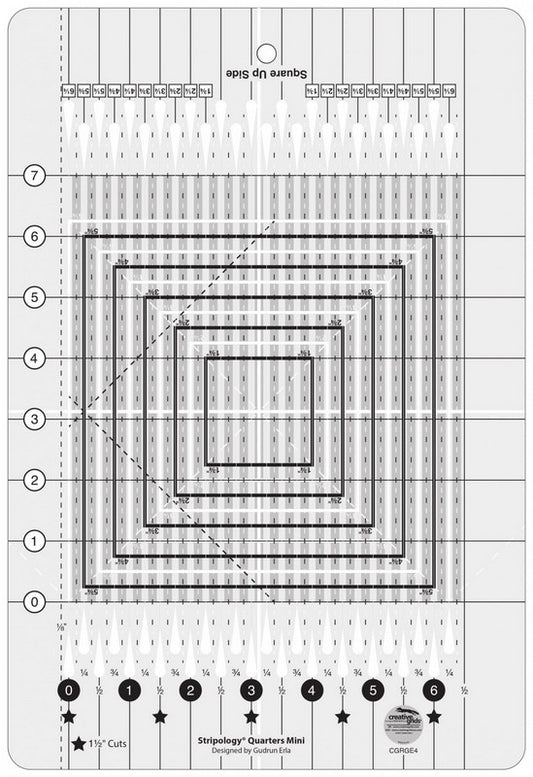 Creative Grids - Stripology® Quarters Mini Quilt Ruler (Pre-order: Jun 2024)