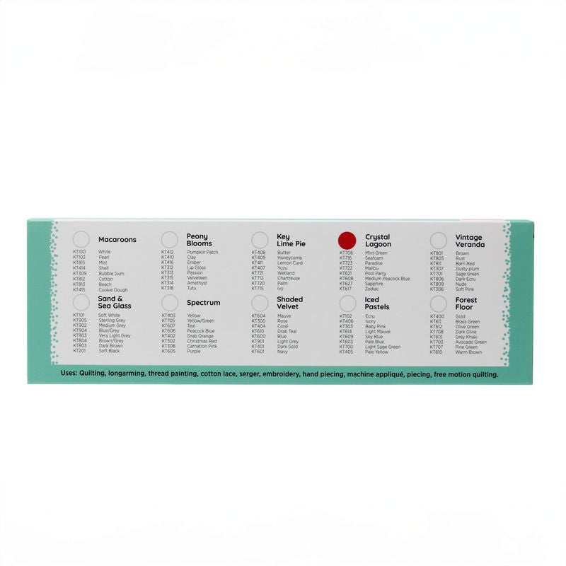 Konfetti 8 Pack - Crystal Lagoon - Cotton 50wt 547yd (500m) - WonderFil Specialty Threads (Pre-order: Jan 2026)