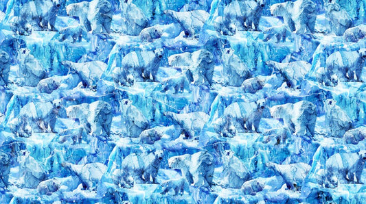 Illuminations - Packed Bears in Blue Multi -  Deborah Edwards & Melanie Samra - Northcott (Pre-order: May 2024)