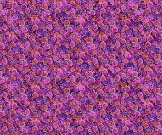 Dragonfly Dance - Small Floral in Purple Pink - Deborah Edwards & Melanie Samra - Northcott (Pre-order: Sept 2024)