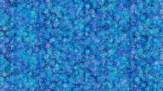 Midwinter Magic - Snowflakes in Medium Blue Multi - Deborah Edwards & Melanie Samra - Northcott
