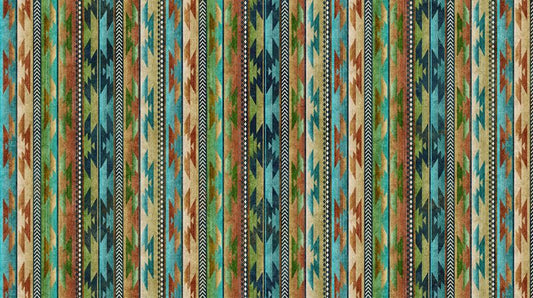 Sedona Spirit - Navaho Stripe in Rust Multi - Linda Ludovico - Northcott