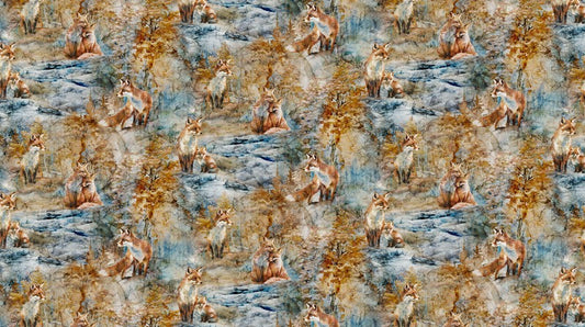 Fox Den - Fox Dense in Blue Multi - Deborah Edwards & Melanie Samra - Northcott (Pre-order: Oct 2025)