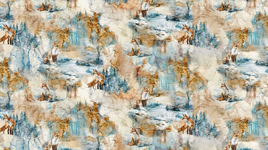 Fox Den - Fox Open in Beige Multi - Deborah Edwards & Melanie Samra - Northcott (Pre-order: Oct 2025)