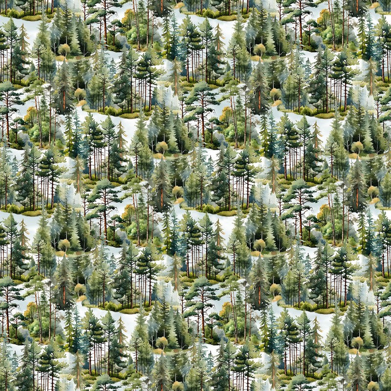 Lakeside Retreat - Trees in Green - Deborah Edwards - Northcott (Pre-order: Feb 2026)