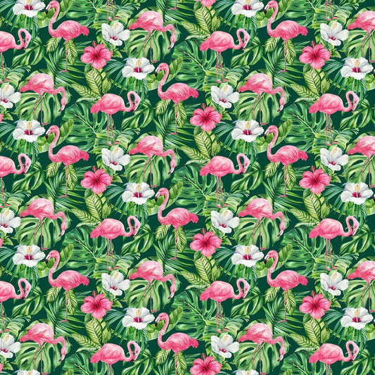 Coastal Breeze - Flamingo Flowers in White Multi - Northcott (Pre-order: Feb 2026)