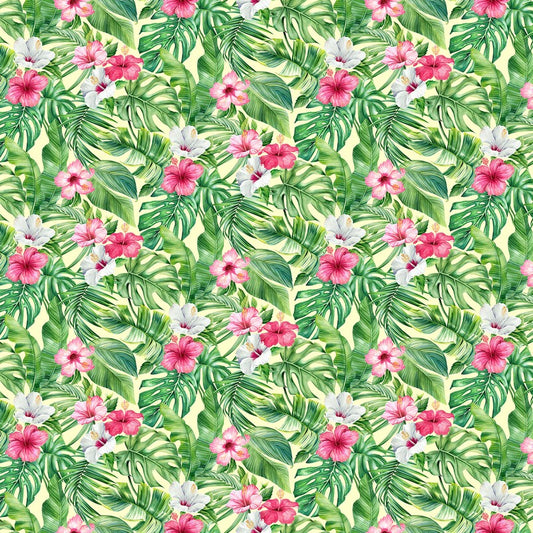 Coastal Breeze - Hibiscus in Yellow Multi - Northcott (Pre-order: Feb 2026)