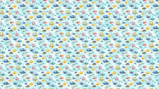 Coastal Breeze - Coral Reef in Turquoise Multi - Northcott (Pre-order: Feb 2026)