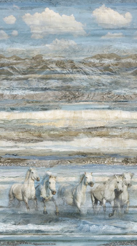 Running Free - Horse Ombre in Blue - Deborah Edwards - Northcott (Pre-order: Feb 2026)