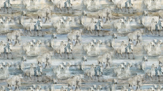 Running Free - Horses in Blue - Deborah Edwards - Northcott (Pre-order: Feb 2026)