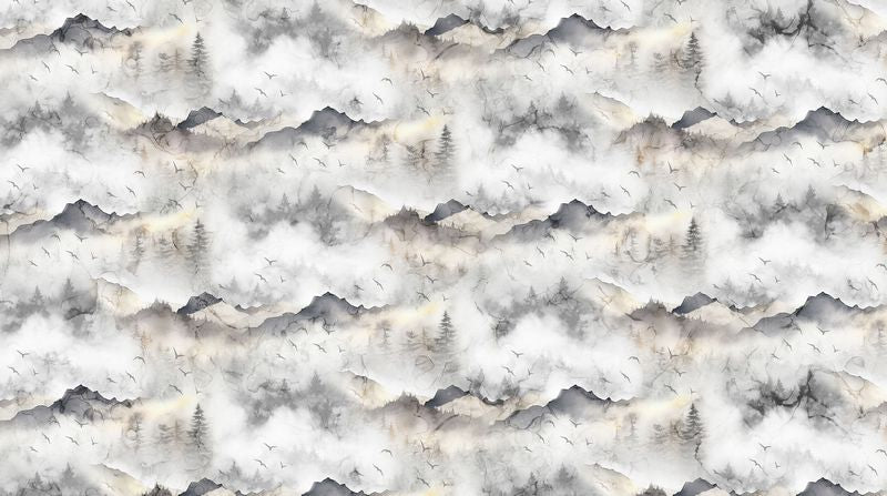 Misty Morning - Mountains in Grey - Deborah Edwards & Melanie Samra - Northcott (Pre-order: Mar 2026)