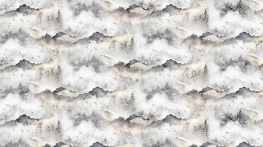 Misty Morning - Mountains in Grey - Deborah Edwards & Melanie Samra - Northcott (Pre-order: Mar 2026)