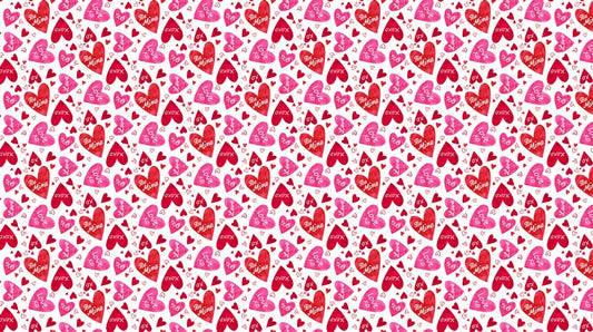 Forever Love - Large Hearts in White Multi - Deborah Edwards & Emily Wenk - Northcott