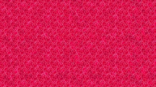 Forever Love - Heart Texture in Red - Deborah Edwards & Emily Wenk - Northcott (Pre-order: Jan 2026)