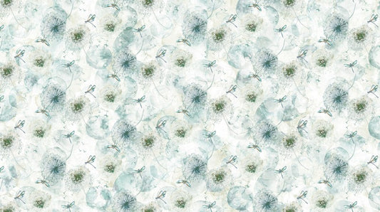 Whisper - Large Dandelion in Pearl - Deborah Edwards & Melanie Samra - Northcott (Pre-order: April 2026)