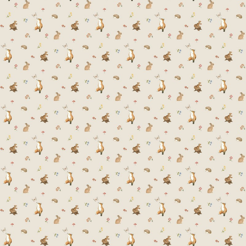 Woodland Heart - Mini Animals in Beige Multi - Deborah Edwards & Kathryn Christenson - Northcott (Pre-order: Jan 2026)