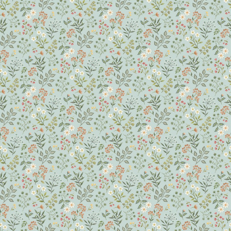 Woodland Heart - Floral in Blue Multi - Deborah Edwards & Kathryn Christenson - Northcott (Pre-order: Jan 2026)