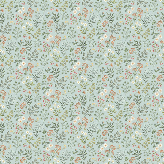 Woodland Heart - Floral in Blue Multi - Deborah Edwards & Kathryn Christenson - Northcott (Pre-order: Jan 2026)