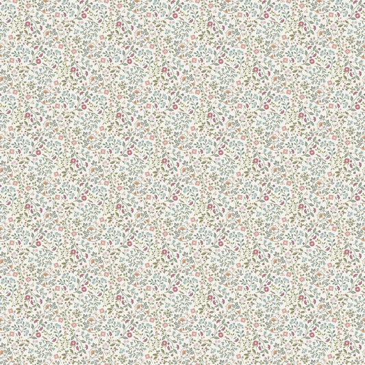 Woodland Heart - Mini Floral in Cream Multi - Deborah Edwards & Kathryn Christenson - Northcott (Pre-order: Jan 2026)