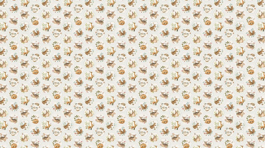 Woodland Heart - Hexie in Cream Multi - Deborah Edwards & Kathryn Christenson - Northcott (Pre-order: Jan 2026)