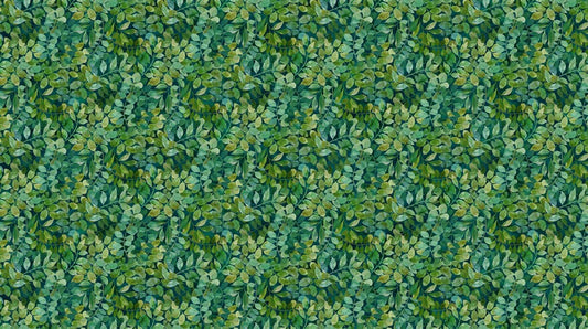 Luscious - Packed Leaves in Teal Multi - Northcott (Pre-order: Feb 2026)