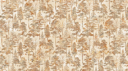 Rooted - Trees in Beige - Linda Ludovico - Northcott (Pre-order: Feb 2026)