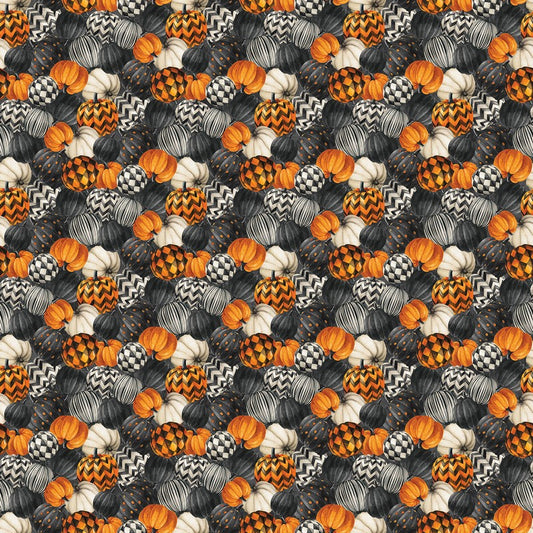 Night Owl - Packed Pumpkin in Charcoal - Deborah Edwards - Northcott (Pre-order: June 2026)