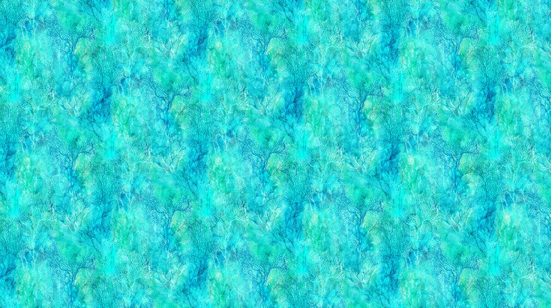 Coral Reef - Seaweed Texture in Azure - Deborah Edwards & Melanie Samra - Northcott