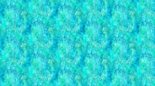 Coral Reef - Seaweed Texture in Azure - Deborah Edwards & Melanie Samra - Northcott