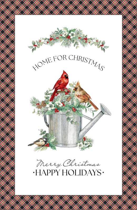 Home For Christmas - Panel in White - Deborah Edwards - Northcott (Pre-order: June 2026)