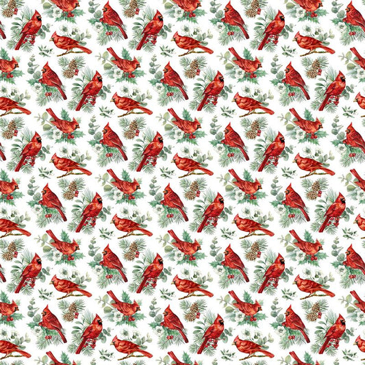 Home For Christmas - Cardinals in White - Deborah Edwards - Northcott (Pre-order: June 2026)