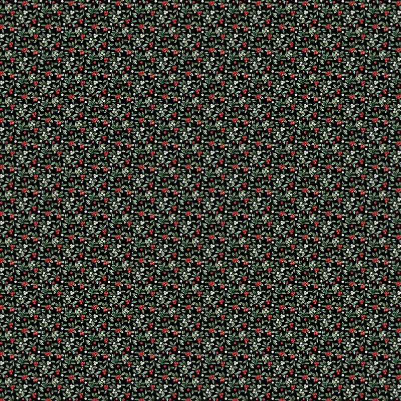 Home For Christmas - Mistletoe in Black - Deborah Edwards - Northcott (Pre-order: June 2026)