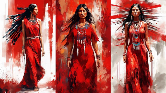 Sacred Sisters - PANEL in Red Multi - Nadine Fortier - Northcott (Pre-order: Aug 2026)