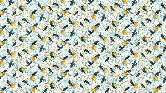 Raven's Call - Raven Moon in White Multi - Deborah Edwards & Melanie Samra - Northcott (Pre-order: May 2026)