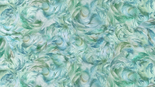 Raven's Call - Swirl Texture in Light Teal - Deborah Edwards & Melanie Samra - Northcott (Pre-order: May 2026)