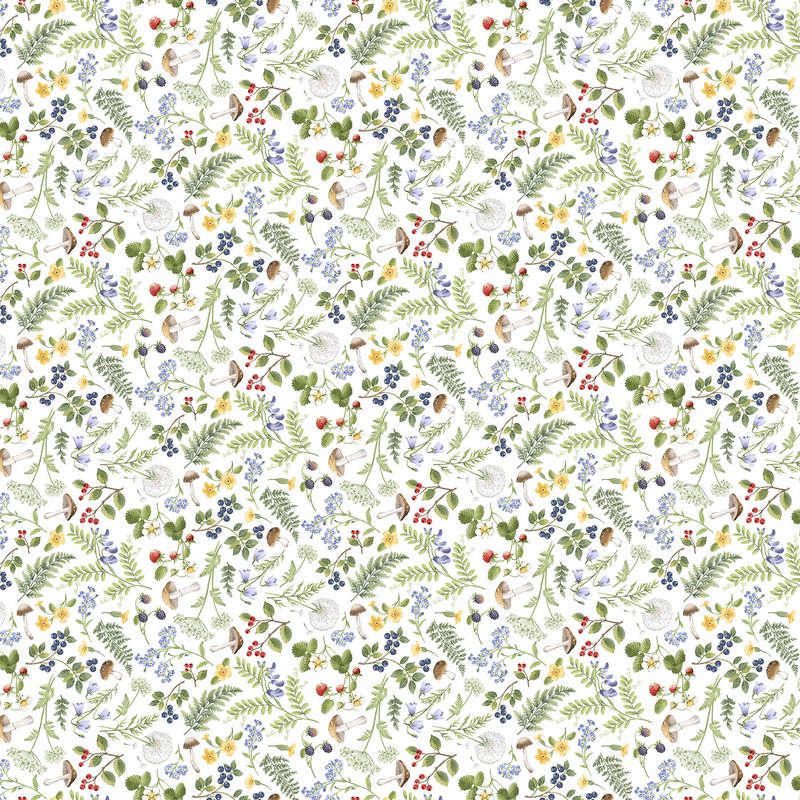Country Mouse - Floral Fern Toss in White - Deborah Edwards - Northcott (Pre-order: June 2026) - Dinkydoo Fabrics