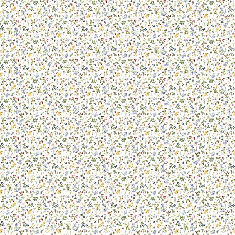 Country Mouse - Small Floral Toss in White - Deborah Edwards - Northcott (Pre-order: June 2026) - Dinkydoo Fabrics