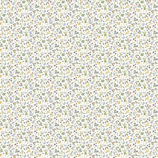 Country Mouse - Small Floral Toss in White - Deborah Edwards - Northcott (Pre-order: June 2026)