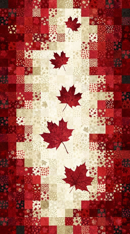 Oh Canada 14 - Panel in Red Multi - Deborah Edwards - Northcott