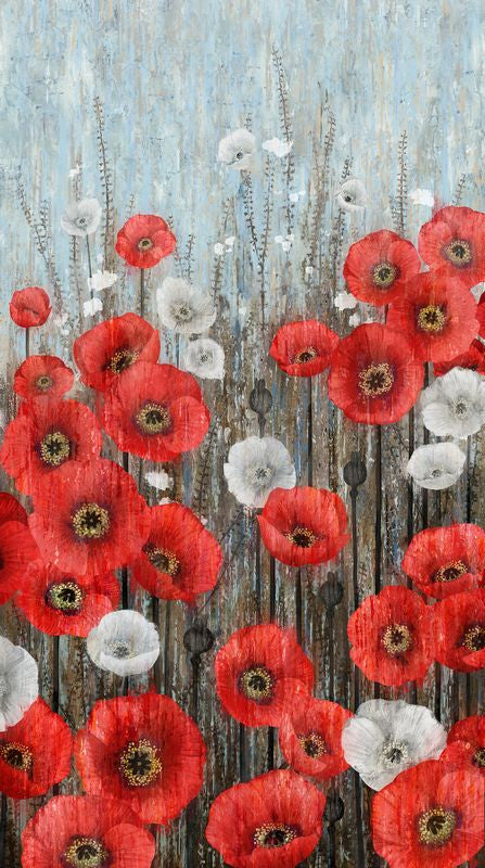 Poppy Meadow - PANEL in Charcoal - Northcott