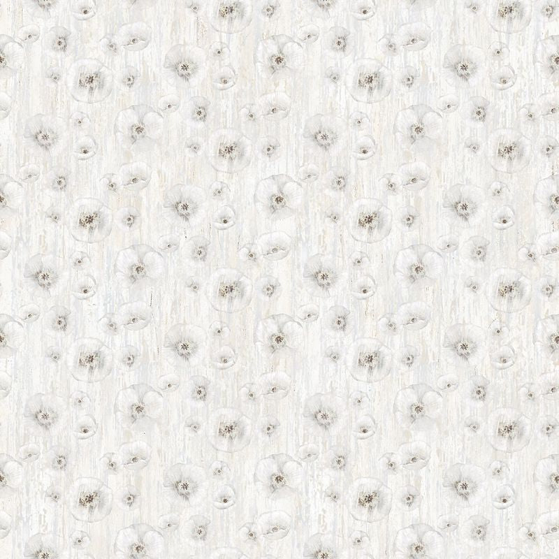 Poppy Meadow - White Poppy in White - Northcott (Pre-order: May 2026)