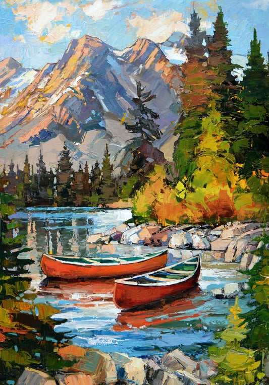 Canoe Lake - Panel in Blue - Iosif Derecichei - Northcott (Pre-order: Aug 2026) - Dinkydoo Fabrics