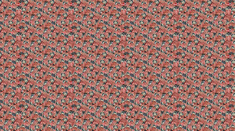 Historic Route 66 - Flags & Signs in Red - Deborah Edwards & Melanie Samra - Northcott (Pre-order: Aug 2026)