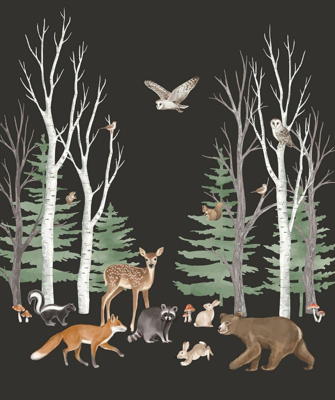 Tanglewood - PANEL in Charcoal - Deborah Edwards - Northcott (Pre-order: Sept 2026)