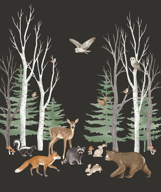 Tanglewood - PANEL in Charcoal - Deborah Edwards - Northcott (Pre-order: Sept 2026)