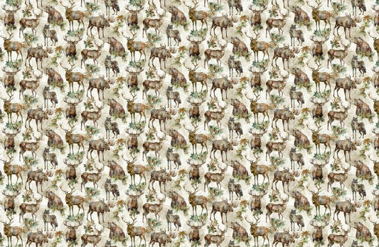 Nature's Spirits - Animals in Cream - Deborah Edwards & Melanie Samra - Northcott (Pre-order: Jul 2027)