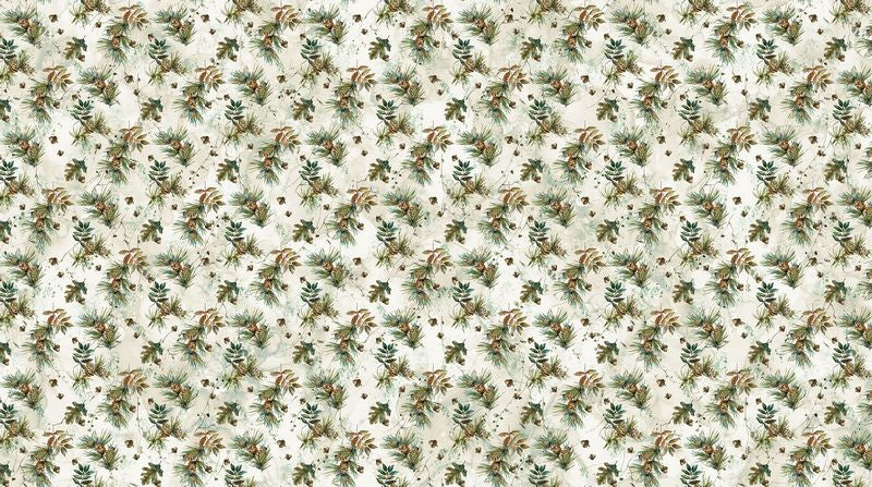 Nature's Spirits - Pine Cone Toss in Cream - Deborah Edwards & Melanie Samra - Northcott (Pre-order: Jul 2027)