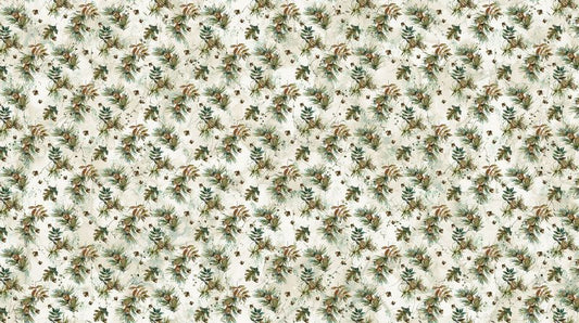 Nature's Spirits - Pine Cone Toss in Cream - Deborah Edwards & Melanie Samra - Northcott (Pre-order: Jul 2027)